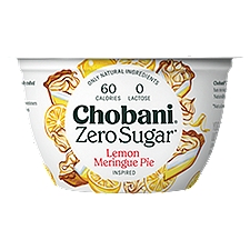 Chobani Zero Sugar Lemon Meringue Pie Inspired Yogurt 5.3 oz, 5.3 Ounce
