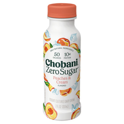 Chobani Zero Sugar Peaches & Cream Flavored Yogurt-Cultured Dairy