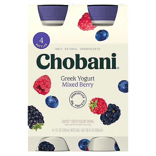 Chobani Mixed Berry Greek Yogurt Drink, 7 fl oz, 4 count