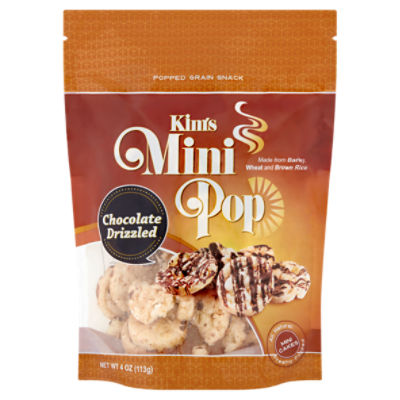 Kim's Mini Pop Chocolate Drizzled Popped Grain Snack, 4 oz