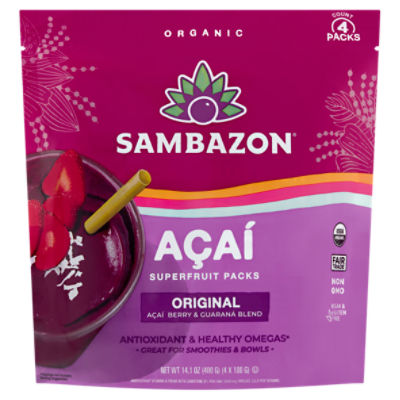Sambazon Açaí Original Superfruit Packs, 4 count, 14.1 oz