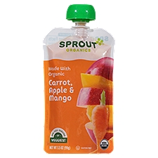 Sprout Baby Food, Carrot Apple Mango Organic Stage 2 6 Months & Up, 3.5 Ounce