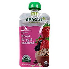 Sprout Organics Mixed Berry & Oatmeal Baby Food, 6 Months and Up, 3.5 oz
