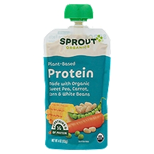 Sprout Sweet Pea Carrot Corn and White Bean Stage 3 8 Months & Up, Organic Baby Food, 4 Ounce