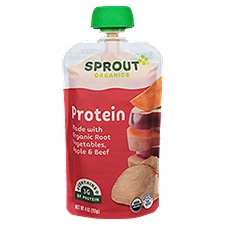 Sprout Root Vegetables Apple with Beef Stage 3 8 Months & Up, Organic Baby Food, 4 Ounce