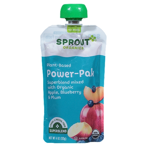 Sprout Organics Plant-Based Power-Pak Superblend Baby Food, 12 Months and Up, 4 oz