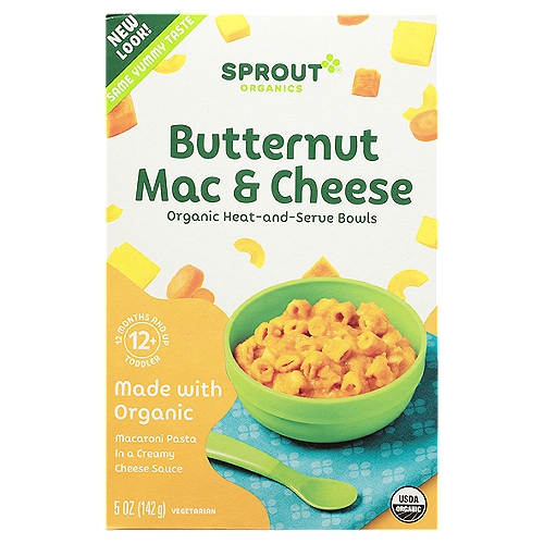 Sprout Organics Butternut Mac & Cheese, Toddler, 12 Months & Up, 5 oz