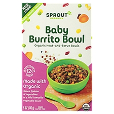 Sprout Organic Toddler 12 Months & Up, Baby Burrito Bowl, 5 Ounce