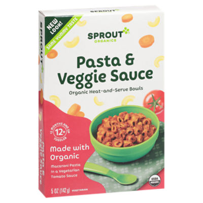Sprout Organic Pasta & Veggie Sauce, Toddler, 12 Months & Up, 5 oz