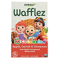 Sprout Wafflez Organic Apple Carrot Cinnamon, Oven Baked Stoneground Wheat Snack, 3.15 Ounce