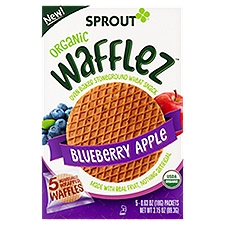 Sprout Wafflez Organic Blueberry Apple Oven Baked Stoneground Wheat Snack, 0.63 oz, 5 count