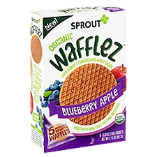 Sprout Wafflez Organic Blueberry Apple, Oven Baked Stoneground Wheat Snack, 3.15 Ounce