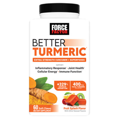 Force Factor Better Turmeric Fruit Splash Flavor Dietary Supplement, 60 count
