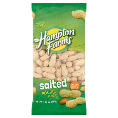 Hampton Farms Salted Roasted Peanuts, 10 oz