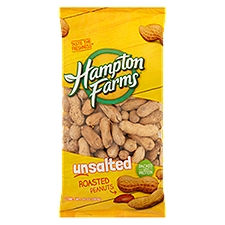 Hampton Farms Unsalted Roasted Peanuts, 10 oz
