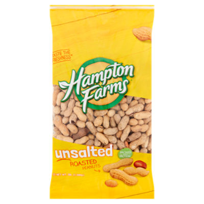 Hampton Farms Unsalted Roasted Peanuts, 3 lb, 48 Ounce