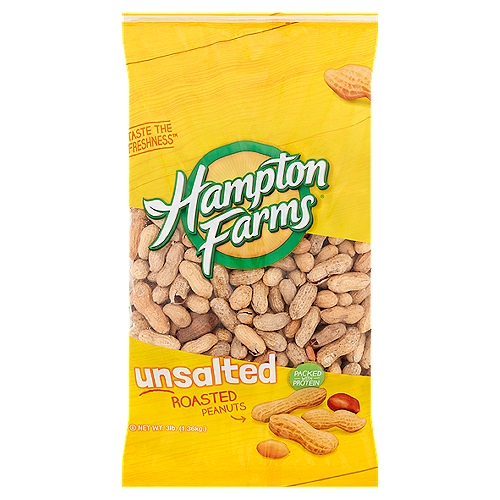 Hampton Farms Unsalted Roasted Peanuts, 3 lb