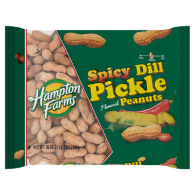 Hampton Farms Spicy Dill Pickle Flavored Peanuts, 18 oz