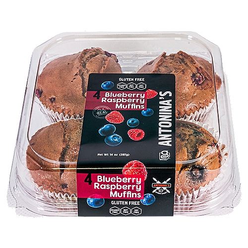 Antonina's Blueberry Raspberry Muffins, 4 count, 14 oz