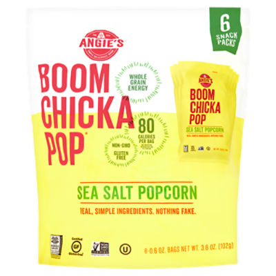 Angie's Boom Chicka Pop Sea Salt Popcorn, 0.6 oz, 6 count - The Fresh Grocer