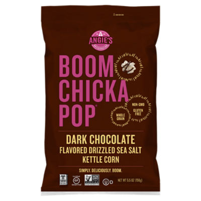 Angie's Boom Chicka Pop Dark Chocolate Flavored Drizzled Sea Salt Kettle Corn, 5.5 oz