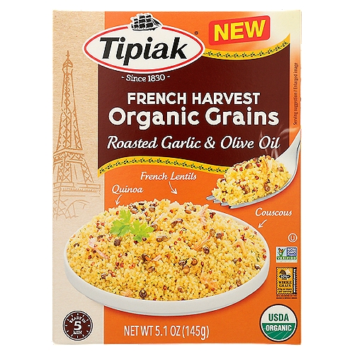 Tipiak Roasted Garlic & Olive Oil French Harvest Organic Grains, 5.1 oz