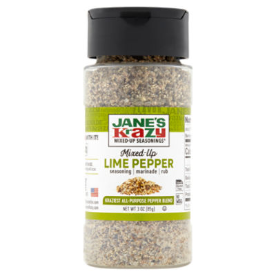 Jane's Krazy Mixed-Up Lime Pepper Seasoning, 3 oz