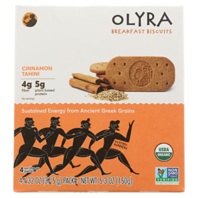 Olyra Cinnamon Tahini Breakfast Biscuits, 1.32 oz, 4 count