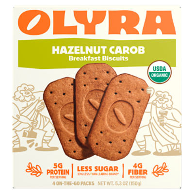 Olyra Hazelnut Carob Breakfast Biscuits, 1.32 oz, 4 count