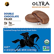 Olyra Double Chocolate Filled Breakfast Biscuits, 1.32 oz, 4 count
