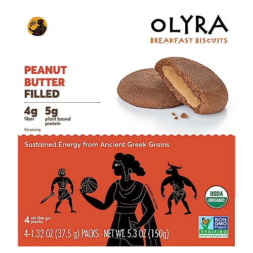 Olyra Peanut Butter Filled Breakfast Biscuits, 1.32 oz, 4 count