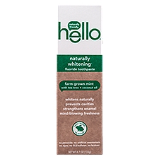 Hello Naturally Whitening Mint, Toothpaste, 4.7 Ounce
