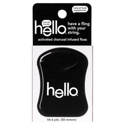 Hello Natural Peppermint Flavor Activated Charcoal Infused Floss