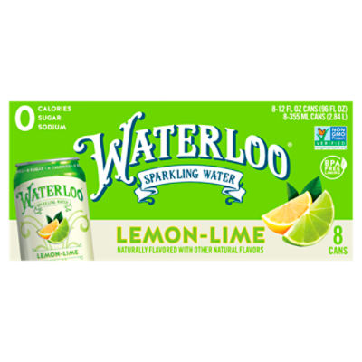 Waterloo Lemon-Lime Sparkling Water, 12 fl oz, 8 count, 96 Fluid ounce