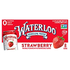 Waterloo Strawberry Sparkling Water, 12 fl oz, 8 count