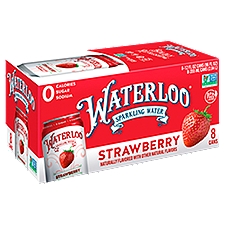 Waterloo Strawberry, Sparkling Water, 96 Fluid ounce