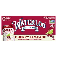 Waterloo Cherry Limeade Sparkling Water, 12 fl oz, 8 count