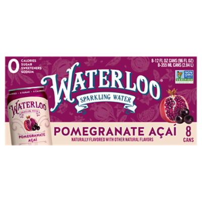 Waterloo Pomegranate Açaí Sparkling Water, 12 fl oz, 8 count