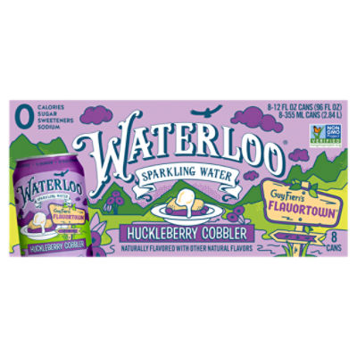 Waterloo Huckleberry Cobbler Sparkling Water, 8 count, 12 fl oz