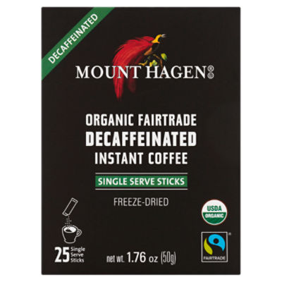 Mount Hagen Organic Fairtrade Decaffeinated, Instant Coffee