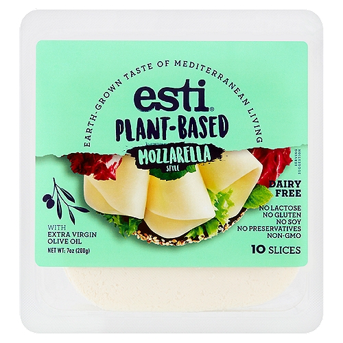 Esti Plant-Based Mozzarella Style Cheese Slices, 10 count, 7 oz