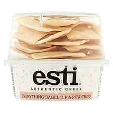 Esti Authentic Greek Everything Bagel Dip & Pita Chips, 4.6 oz, 4.6 Ounce
