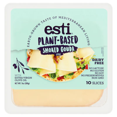 Esti PlantBased Smoked Gouda Style Cheese Slices, 10 count, 7 oz