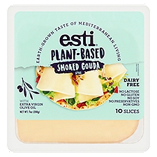 Esti Plant-Based Smoked Gouda Style Cheese Slices, 10 count, 7 oz, 7 Ounce