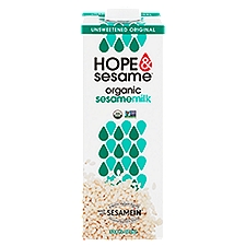 Hope & Sesame Unsweetened Original Organic, Sesamemilk, 33.8 Fluid ounce