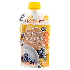 Happy Tot Organics Super Morning Organic Bananas, Blueberries, Yogurt & Oats + Super Chia, 4 oz