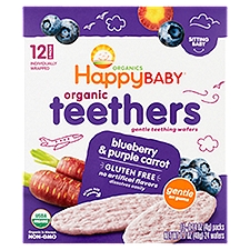 Happy Baby Organics Organic Teether Sitting Baby, Gentle Teething Wafers, 1.7 Ounce