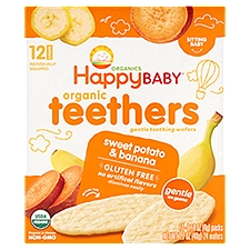 Happy Baby Organics Organic Teethers Sweet Potato & Banana Teething Wafers, 0.14 oz, 12 count