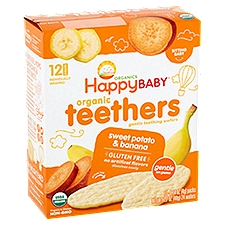 Happy Baby Organics Organic Teethers Sweet Potato & Banana, Teething Wafers, 1.7 Ounce