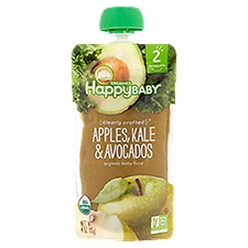 Happy Baby Organics Apples, Kale & Avocados Stage 2 6+ months, Organic Baby Food, 4 Ounce